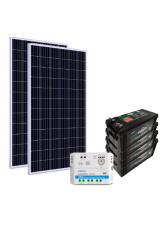 Kit Energia Solar Off Grid s/ Inversor - 660Wp 300Ah 24V Chumbo (22631)