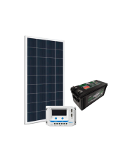 Kit Energia Solar Off Grid s/ Inversor - 155Wp 150Ah 12V Chumbo (22635)