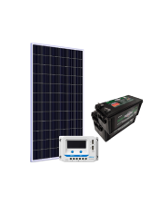 Kit Energia Solar Off Grid s/ Inversor - 330Wp 150Ah 24V Chumbo (22636)