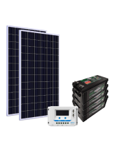 Kit Energia Solar Off Grid s/ Inversor - 660Wp 300Ah 24V Chumbo (22638)