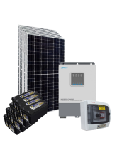 Kit Energia Solar Híbrido Off Grid 4,06kWp c/ Bateria Solar