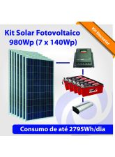 Kit Solar Fotovoltaico 980Wp (7x 140Wp)