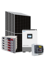 Kit Energia Solar Híbrido Off Grid 4,06kWp c/ Bateria de Lítio Unipower
