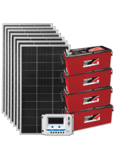 Kit Energia Solar Off Grid s/ Inversor - 1.120Wp 240Ah / 220Ah 12V Estacionária (26542)