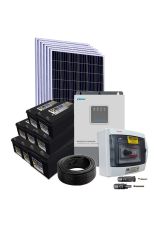 Kit Energia Solar Híbrido Off Grid 3,48kWp c/ Bateria Solar Chumbo