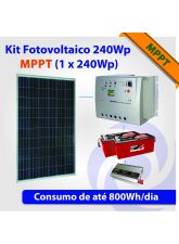 Kit Solar Fotovoltaico 250Wp MPPT (1 x 240Wp)
