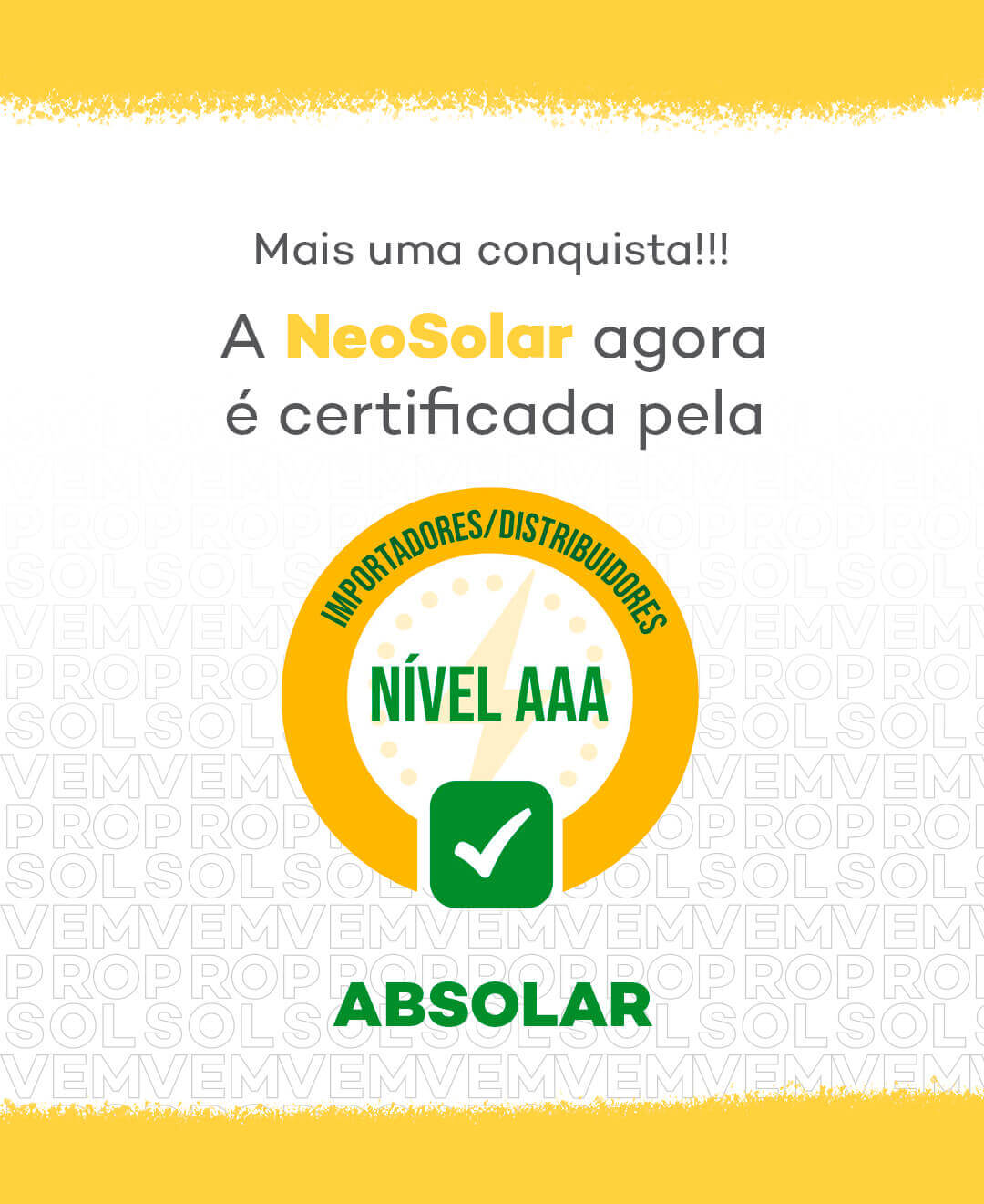 Certificação Triplo A ABSOLAR - NeoSolar
