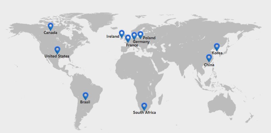 Mapa da presença global da Hoymiles 